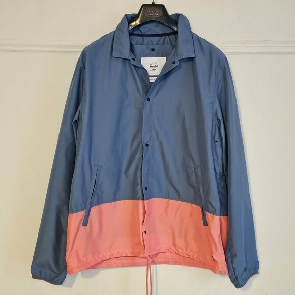 Herschel Supply Co. Voyage Coach Packable Jacket Windbreaker sz Large L Blue - Picture 11 of 12